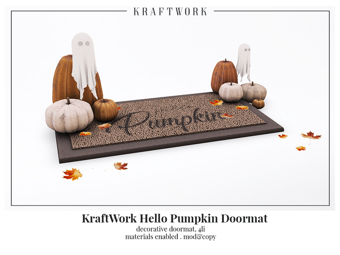 Second Life Marketplace KraftWork Hello Pumpkin Doormat (Add Me)